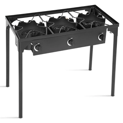 Costway Portable Propane 225,000-BTU 3 Burner Gas Cooker Outdoor Camp Stove BBQ 11 Costway Portable Propane 225,000-BTU 3 Burner Gas Cooker Outdoor Camp Stove BBQ - Image 9