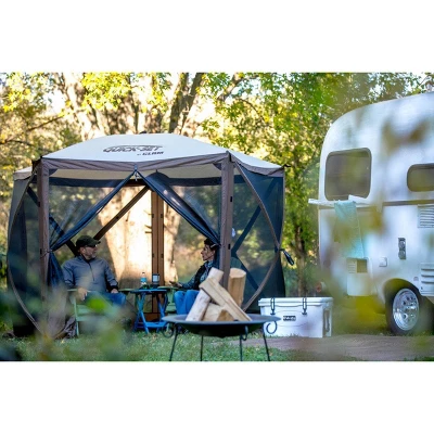 Clam PortableCanopy Shelter, Brown W/ Clam Quick Set Wind & Sun Panels (3 Pack) 4 Clam PortableCanopy Shelter, Brown W/ Clam Quick Set Wind & Sun Panels (3 Pack) - Image 2