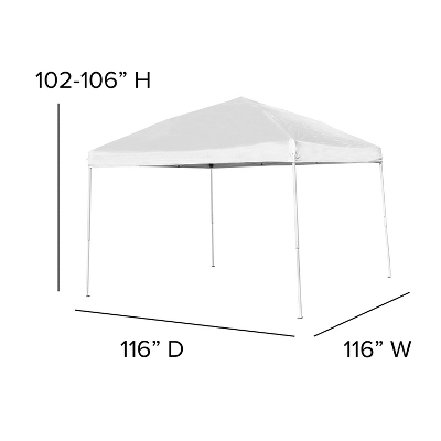 Flash Furniture 10'x10' Outdoor Pop Up Event Slanted Leg Canopy Tent With Carry Bag 7 Flash Furniture 10'x10' Outdoor Pop Up Event Slanted Leg Canopy Tent With Carry Bag - Image 5