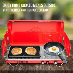 Hike Crew 2-in-1 Portable Gas Camping Stove/Grill With Griddle -OUTSUNNY Shop GUEST ad54ffb6 f0bc 419b a77f 97202772511a