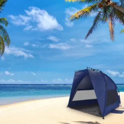 Leisure Sports Pop-up Beach Tent With Carrying Bag - Blue -OUTSUNNY Shop GUEST adc7c898 ada7 488d 8abf 89c32866cf76