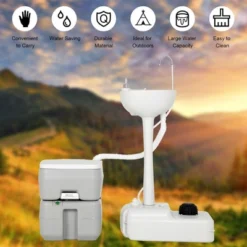 Costway Outdoor Wash Sink And Potable Toilet Set 4.5 Gallon Sink & 5.3 Gallon Toilet -OUTSUNNY Shop GUEST af119b8c 72c9 41d0 ad4d 92e9eaff5571