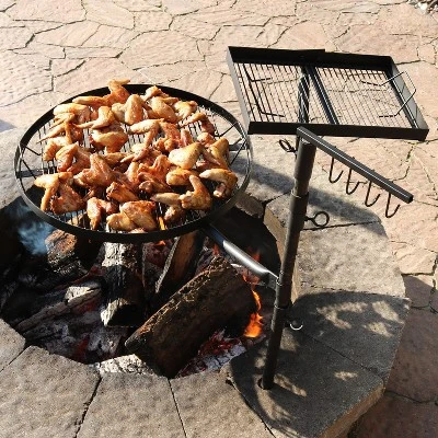 Sunnydaze Decor Sunnydaze Outdoor Camping Or Backyard Steel Adjustable Cooking Grilling Fire Pit BBQ Stake With 2 Swivel Swing Grates 3 Sunnydaze Decor Sunnydaze Outdoor Camping Or Backyard Steel Adjustable Cooking Grilling Fire Pit BBQ Stake With 2 Swivel Swing Grates