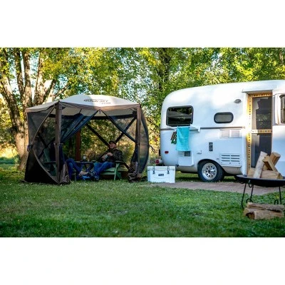 Clam PortableCanopy Shelter, Brown W/ Clam Quick Set Wind & Sun Panels (3 Pack) 5 Clam PortableCanopy Shelter, Brown W/ Clam Quick Set Wind & Sun Panels (3 Pack) - Image 3