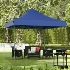 Tangkula 10' X 10' Pop Up Canopy Tent Easy Set-up Outdoor Tent Commercial Instant Shelter W/ 3 Adjustable Heights Blue/Grey/White -OUTSUNNY Shop GUEST b2e1c364 5051 4112 9268 108d2adb9e8c