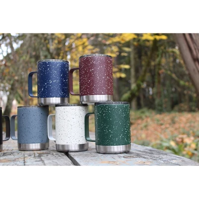 FIFTY/FIFTY 12oz Stainless Steel With PP Lid Speckle Mug Brick Red/White 4 FIFTY/FIFTY 12oz Stainless Steel With PP Lid Speckle Mug Brick Red/White - Image 2