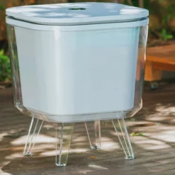 Life Story 8 Gallon Cool Bar Double Insulated Outdoor Patio Drink Cooler And Side Table With Adjustable Height And Non-Slip Rubber Feet, Gray -OUTSUNNY Shop GUEST b8a6d41a 5aeb 4efa a9f8 81a27555e6ae