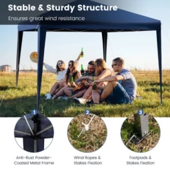 Costway Patio 10x10ft Outdoor Instant Pop-up Canopy Folding Sun Shelter Carry Bag Navy/Grey/White -OUTSUNNY Shop GUEST b8b57fba 3809 4f9e 920e 382b431d8ce8