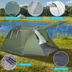 Costway 4-6 Person Camping Tent Waterproof Family Large Double-Layer Tents W/Front Porch -OUTSUNNY Shop GUEST b94fc35c a5f8 47df 919d aad18762e567