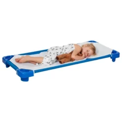 ECR4Kids Stackable Kiddie Cot With Sheet, Standard Size, Classroom Furniture, Blue, 6-Pack -OUTSUNNY Shop GUEST b9784ca8 d333 4d68 b561 9dd38af92844