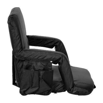 Flash Furniture Extra Wide Lightweight Reclining Stadium Chair With Armrests, Padded Back & Seat With Dual Storage Pockets And Backpack Straps 5 Flash Furniture Extra Wide Lightweight Reclining Stadium Chair With Armrests, Padded Back & Seat With Dual Storage Pockets And Backpack Straps - Image 3
