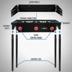 Hike Crew Triple-Burner Camping Stove, Portable Propane Stovetop W/Bag -OUTSUNNY Shop GUEST ba3aec8b 041a 47d5 979e 32cfd43543d7