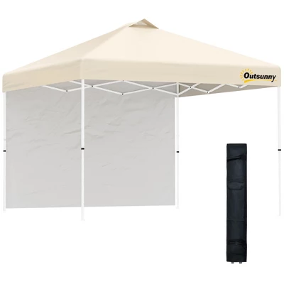 Outsunny 10' X 10' Pop Up Canopy Tent With 1 Sidewall, Carry Bag, Adjustable Height, Instant Shelter Tent For Backyard, Garden, And Patio 9 Outsunny 10' X 10' Pop Up Canopy Tent With 1 Sidewall, Carry Bag, Adjustable Height, Instant Shelter Tent For Backyard, Garden, And Patio - Image 7