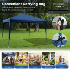 Costway Patio 10x10ft Outdoor Instant Pop-up Canopy Folding Sun Shelter Carry Bag Navy/Grey/White -OUTSUNNY Shop GUEST bc3605e6 3ea1 473f 8a69 efdc4cf28cbf