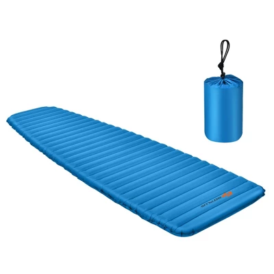 Costway 3 Inch Inflatable Camping Sleeping Pad Waterproof & Comfortable Sleeping Mat Blue/Green 12 Costway 3 Inch Inflatable Camping Sleeping Pad Waterproof & Comfortable Sleeping Mat Blue/Green - Image 10