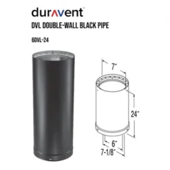 DuraVent DVL 6DVL-24 6 Inch Galvanized Steel Stainless Steel Double Wall Wood Burning Stove Pipe Connector To Vent Smoke Or Exhaust, Black -OUTSUNNY Shop GUEST c069f4fd 7db9 4899 be93 dc80b200eaac