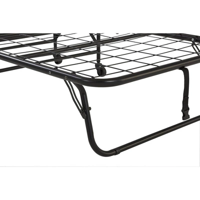 Twin 4" Mattress With Folding Metal Guest Bed Black - Room & Joy 4 Twin 4" Mattress With Folding Metal Guest Bed Black - Room & Joy - Image 2