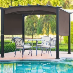 Tangkula Outdoor Retractable Pergola 10 X 10ft Patio Pergola Gazebo Sun Shade Shelter Canopy W/Heavy Duty Steel Frame For Beach -OUTSUNNY Shop GUEST c36b95f4 3f7a 466e 8eab 727b509d834e