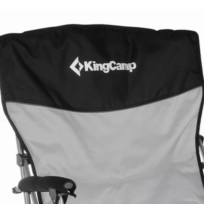 KingCamp Padded Outdoor Folding Lounge Chair Swiveling Cupholder, Side Pocket, And Carry Bag For Camping, Sporting Events, And Tailgating, Black/Grey 4 KingCamp Padded Outdoor Folding Lounge Chair Swiveling Cupholder, Side Pocket, And Carry Bag For Camping, Sporting Events, And Tailgating, Black/Grey - Image 2
