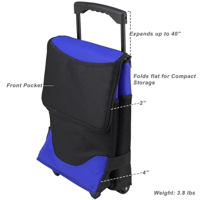 Picnic At Ascot 32 Can Collapsible Rolling Insulated Cooler - Royal Blue 4 Picnic At Ascot 32 Can Collapsible Rolling Insulated Cooler - Royal Blue - Image 2
