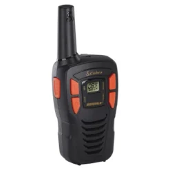 Cobra ACXT145-3 Compact Walkie Talkies - Rechargeable 16-Mile Range Two-Way Radios (3-Pack) - Black & Orange