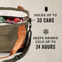 Coleman Banyan Series 30 Can Leakproof Padded Soft Sided Can Soft Cooler Tote Bag With Stretch Pockets And Compression Molded Bottom, Olive