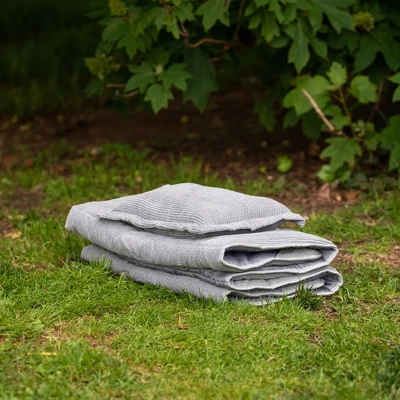 Alpcour 75x28" Camping Cot Mattress Pad - Corduroy Topper With Pillow & Carry Case - Grey 4 Alpcour 75x28" Camping Cot Mattress Pad - Corduroy Topper With Pillow & Carry Case - Grey - Image 2