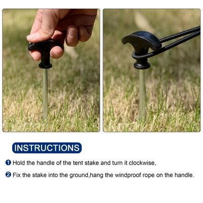 Unique Bargains Galvanized Screw Heavy Ground Pegs For Canopy Tarp 5 Unique Bargains Galvanized Screw Heavy Ground Pegs For Canopy Tarp - Image 3