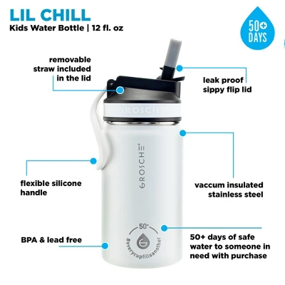GROSCHE Lil Chill 12 Oz Kids Water Bottle Insulated Water Bottle With Straw For Kids School With Straw Sip Lid 4 GROSCHE Lil Chill 12 Oz Kids Water Bottle Insulated Water Bottle With Straw For Kids School With Straw Sip Lid - Image 2