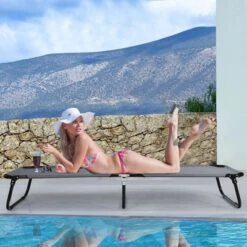 Costway Portable Camping Cot Outdoor Folding Sleeping Bed For Traveling Hiking -OUTSUNNY Shop GUEST cb75320a 6a05 4ee9 a761 26e16ba389fb