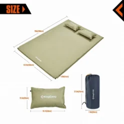 KingCamp Double Self Inflating Camping Sleeping Pad Mat With 2 Pillows