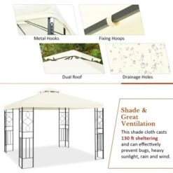 Tangkula 2-Tiers 10'x10'Outdoor Canopy Gazebo Art Steel Frame Party Patio Large Canopy Gazebo W/Netting -OUTSUNNY Shop GUEST cedcbfc4 d3a2 45e3 8bc4 516ea0aba949