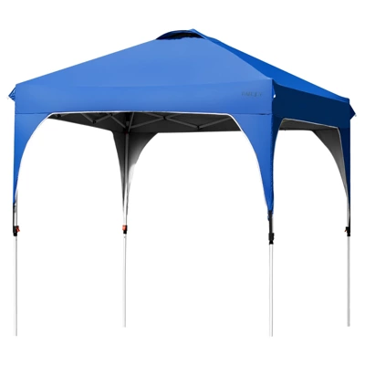 Tangkula Pop-up Canopy Tent 6.6’ X 6.6’ Height Adjustable Commercial Instant Canopy W/ Portable Roller Bag Blue/ White/ Grey 12 Tangkula Pop-up Canopy Tent 6.6’ X 6.6’ Height Adjustable Commercial Instant Canopy W/ Portable Roller Bag Blue/ White/ Grey - Image 10