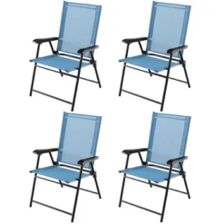 Tangkula Set Of 4 Patio Folding Chairs Outdoor Portable Pack Lawn Chairs W/ Armrests -OUTSUNNY Shop GUEST cf9f269b 824c 4f73 9c3f 8c3af6699c26