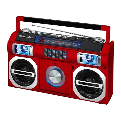 Studebaker SB2145 80's Retro Street Portable Bluetooth Boombox With FM Radio, CD Player, LED EQ And 10 Watts RMS Power 7 Studebaker SB2145 80's Retro Street Portable Bluetooth Boombox With FM Radio, CD Player, LED EQ And 10 Watts RMS Power - Image 5