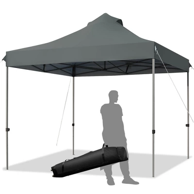 Costway 10' X 10' Portable Pop Up Canopy Event Party Tent Adjustable W/Roller Bag White/Blue/Grey 13 Costway 10' X 10' Portable Pop Up Canopy Event Party Tent Adjustable W/Roller Bag White/Blue/Grey - Image 11
