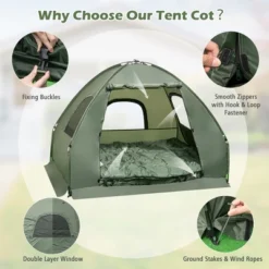 Costway 2-Person Compact Portable Pop-Up Tent/Camping Cot W/ Air Mattress & Sleeping Bag -OUTSUNNY Shop GUEST d68de0e3 00e7 42ab a2ca 70f43d94fc2f