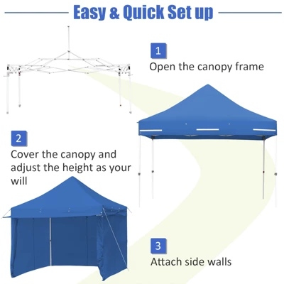 Tangkula 10x10ft Pop Up Tent, 4 Height Adjustment Folding Camping Tent With Awning 6 Tangkula 10x10ft Pop Up Tent, 4 Height Adjustment Folding Camping Tent With Awning - Image 4