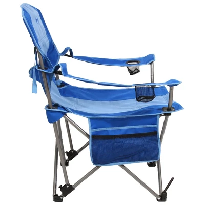 Kamp-Rite Outdoor Folding Tailgate Or Camping Lounge Chair With 2 Cupholders, Side Pocket, And Detachable Footrest, Blue (2 Pack) 5 Kamp-Rite Outdoor Folding Tailgate Or Camping Lounge Chair With 2 Cupholders, Side Pocket, And Detachable Footrest, Blue (2 Pack) - Image 3