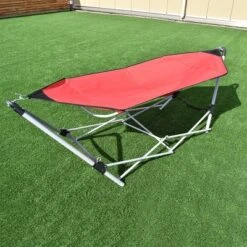 Costway Red Portable Folding Hammock Lounge Camping Bed Steel Frame Stand W/Carry Bag -OUTSUNNY Shop GUEST dfe73d6b 16d7 47d8 8d8a abdf0edc168c