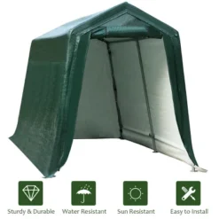 Costway 7'x12' Patio Tent Carport Storage Shelter Shed Car Canopy Heavy Duty Green -OUTSUNNY Shop GUEST e17f21e2 2ceb 4cce 81b6 9f4c02ea81d5