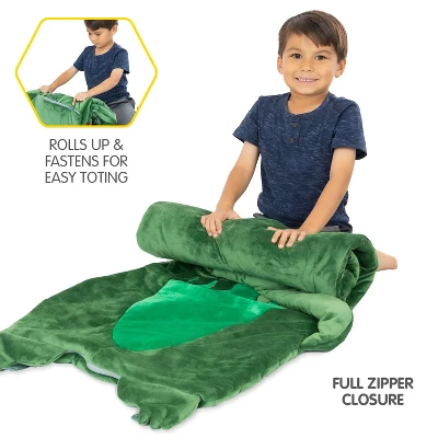 Bixbee Dinosaur Sleeping Bag - Green 4 Bixbee Dinosaur Sleeping Bag - Green - Image 2
