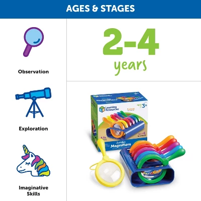 Learning Resources Jumbo Magnifiers Set, Set Of 6, Ages 3+ 5 Learning Resources Jumbo Magnifiers Set, Set Of 6, Ages 3+ - Image 3