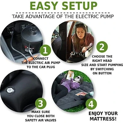Zone Tech Car Trunk Inflatable Air Mattress - Air Pump Flocking Back Seat Mattress Bed With 2 Inflatable Pillows For Travel Camping Family Outing 4 Zone Tech Car Trunk Inflatable Air Mattress - Air Pump Flocking Back Seat Mattress Bed With 2 Inflatable Pillows For Travel Camping Family Outing - Image 2