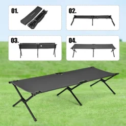 Costway Folding Camping Cot & Bed Heavy-Duty For Adults Kids W/ Carrying Bag 300LBS Grey 17 Costway Folding Camping Cot & Bed Heavy-Duty For Adults Kids W/ Carrying Bag 300LBS Grey -OUTSUNNY Shop GUEST e9511f36 7d44 4fc9 beee beb5f086f814