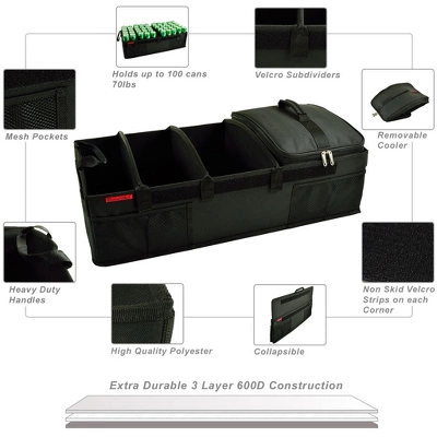 Picnic At Ascot - Ultimate Heavy Duty Trunk Organizer W/Cooler - No Slide Rigid Base - 70 LB Capacity - 30" Wide X 14.75" Deep X 9" High - Black 6 Picnic At Ascot - Ultimate Heavy Duty Trunk Organizer W/Cooler - No Slide Rigid Base - 70 LB Capacity - 30" Wide X 14.75" Deep X 9" High - Black - Image 4