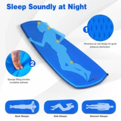 Costway Inflatable Sleeping Pad, Self Inflating Camping Mattress W/Carrying Bag GreenBlue -OUTSUNNY Shop GUEST e99d3a62 eb1f 43d4 b3b4 a61017d492f7