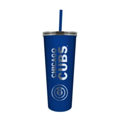 MLB Chicago Cubs 24oz Skinny Tumbler With Straw