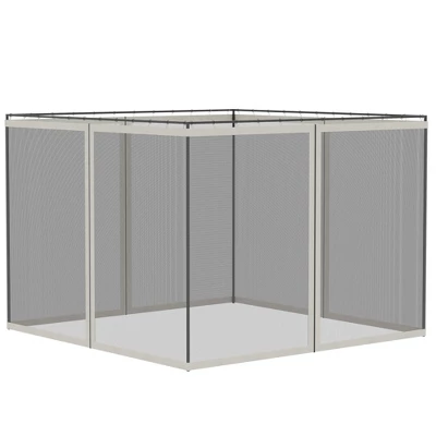 Outsunny Universal Replacement Mesh Sidewall Netting For Patio Gazebos And Canopy Tents With Zippers, (Sidewall Only) 11 Outsunny Universal Replacement Mesh Sidewall Netting For Patio Gazebos And Canopy Tents With Zippers, (Sidewall Only) - Image 9