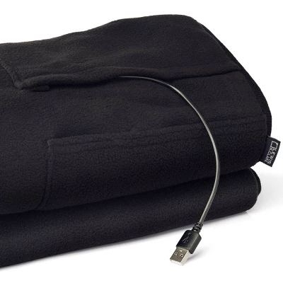 Lewis N. Clark Warm And Go Blanket With USB Connector - Black 3 Lewis N. Clark Warm And Go Blanket With USB Connector - Black